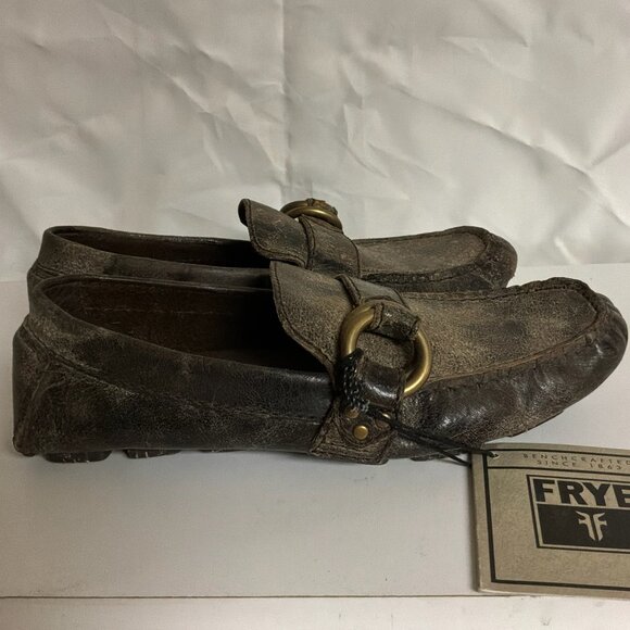 FRYE LEATHER SULLIVAN RINGS DRIVING MOCCASINS SIZE 7.5 MENS main image 7